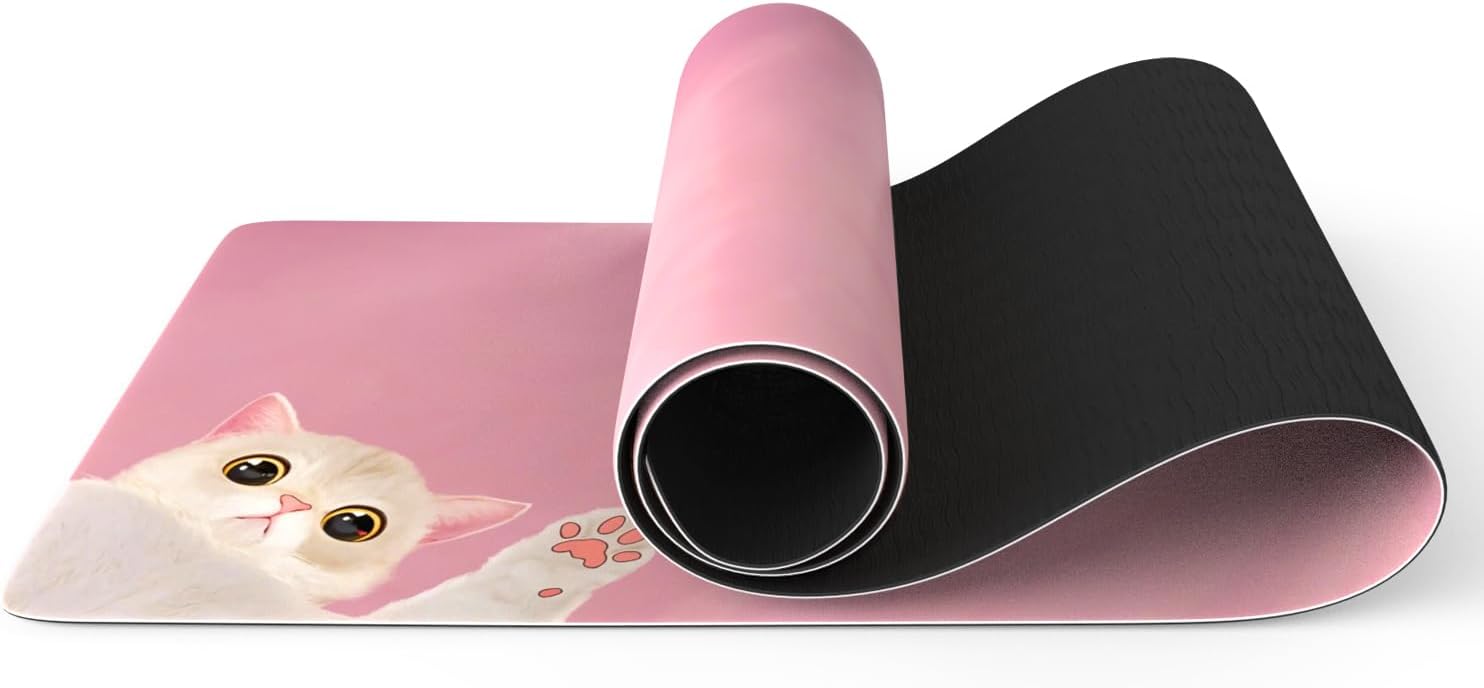 FOLAI Extra Thick Yoga Mat 6mm – Non-Slip Exercise Mat for HIIT, Pilates & Home Workouts & Workout with Free Carry Strap