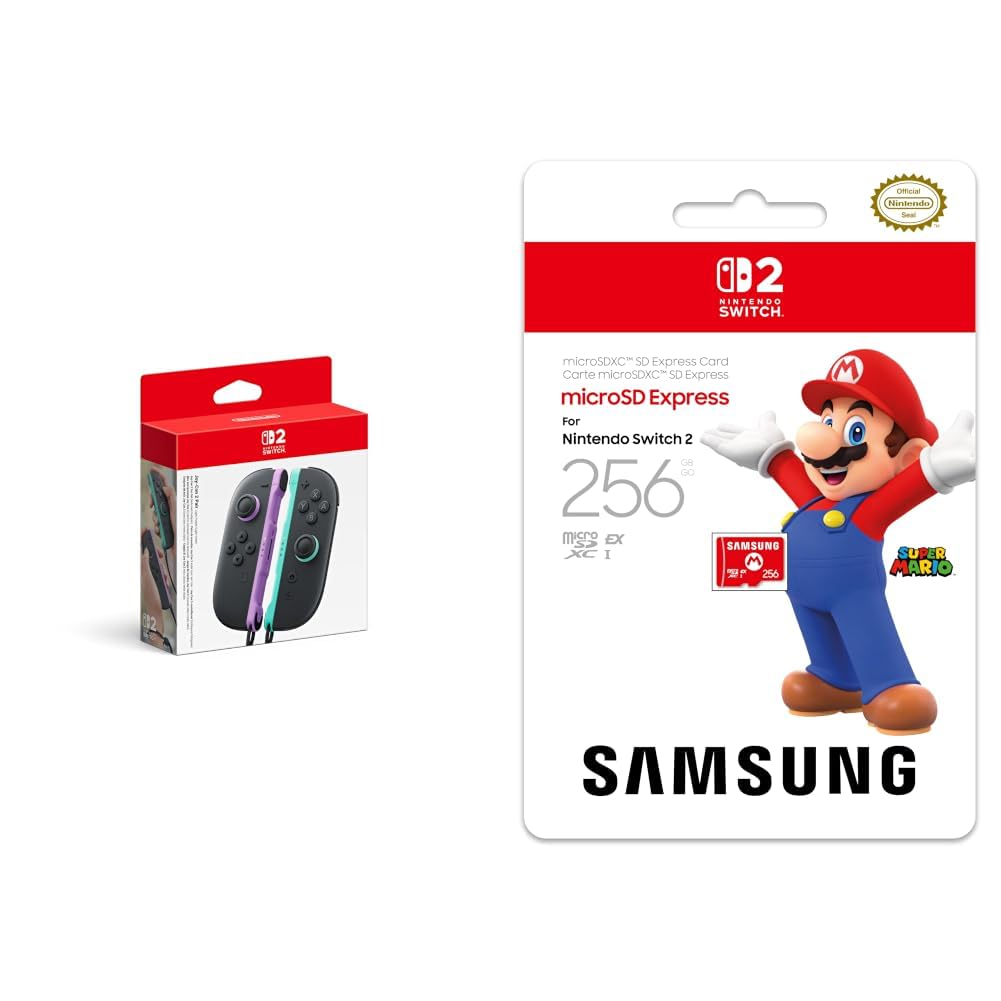 Nintendo Iberica SL Joy-Con 2 (morado claro/verde claro) + Samsung Micro SD Express Card for Switch 2