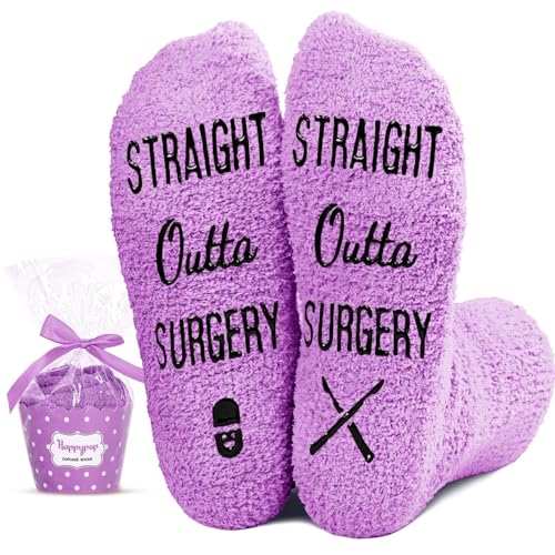 HAPPYPOP Get Well Soon Gifts for Women - Chemo Care Gifts Cancer Awareness Socks After Surgery Recovery Socks
