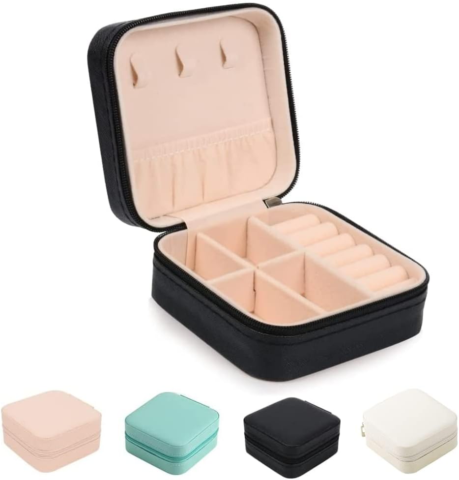 FOME Portable PU Leather Mini Jewelry Organizer Case