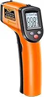 Termometro Infravermelho Digital TH201 - Termometro Laser Industrial Culinaria, Medidor de Temperatura -50°C a 400°C Sem Contato, Display LCD (cor Laranja)