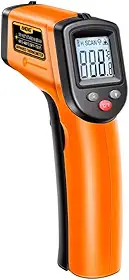 Termometro Infravermelho Digital TH201 - Termometro Laser Industrial Culinaria, Medidor de Temperatura -50°C a 400°C Sem Contato, Display LCD (cor Laranja)
