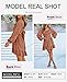 Dokotoo Square Neck Summer Dress for Womens Fashion 2025 Tie Back Elastic Waist Puff Long Sleeve Dresses Ruffle A-Line Brown Dress Casual Sexy Summer Outifits for Wedding Guest Brown X-Small