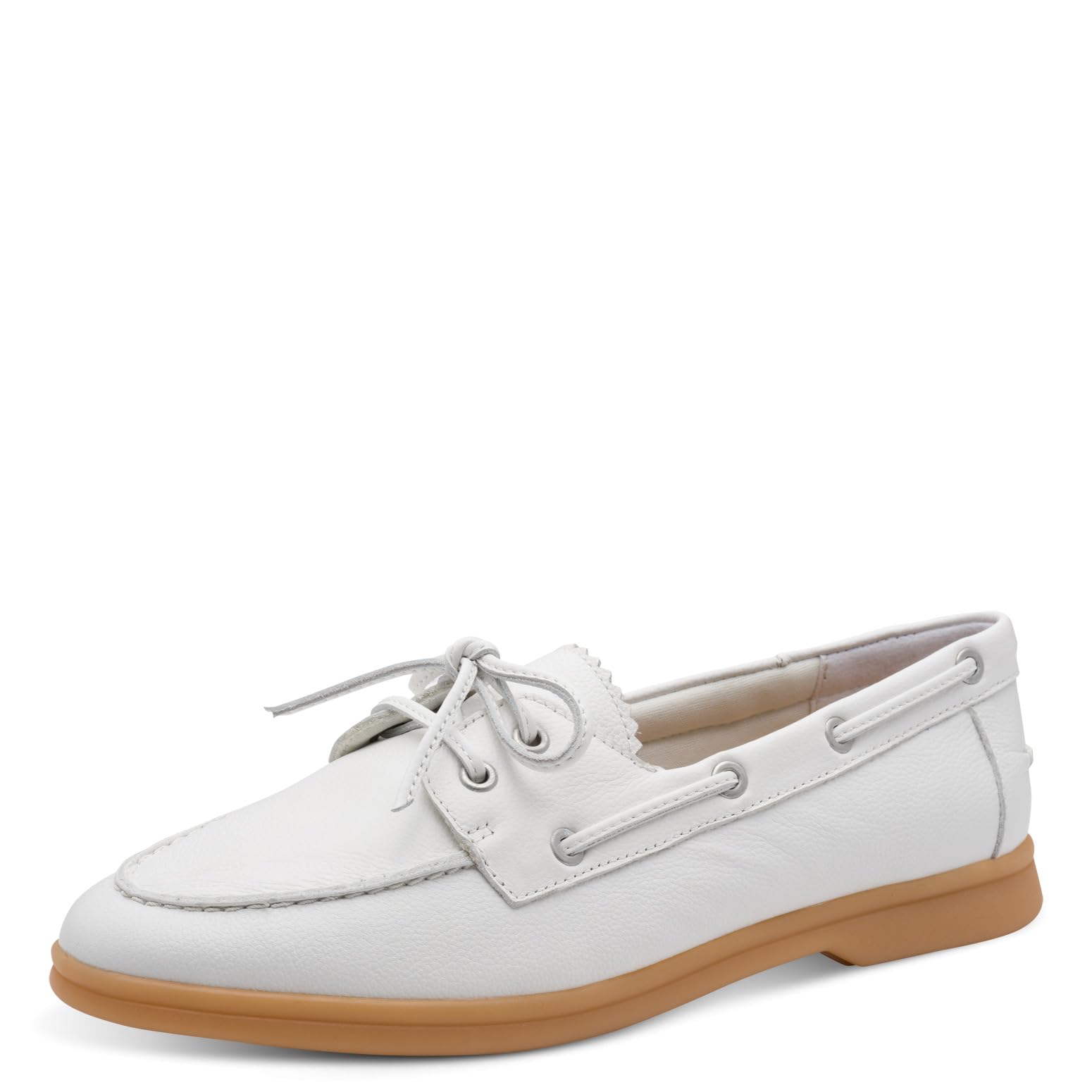MARCO TOZZI Women Slip-ons Soft Feel Me Footbed Leather Soft Lining Stylish, White (White Nappa), 4.5 UK