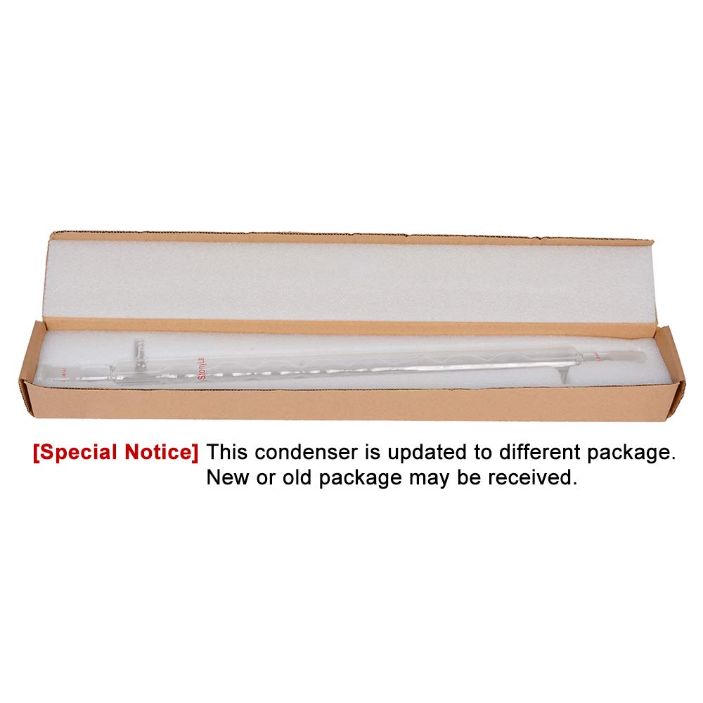 Condensador de Allihn del vidrio de Borosilicate de StonyLab con 24/40 conjunto Condensador de cristal del laboratorio de la longitud de la chaqueta de 500mm