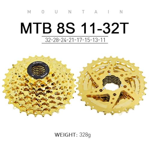 Cassette légère et résistant à l'usure 8 vitesses 32T pour vélo or