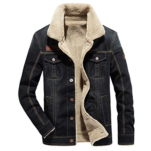 F_Gotal Mens blazer Men's Denim Hooded Jacket Button Down Denim Jacket Graphic Hoodie Cosplay Unisex Outwear Trucker Jean Coat