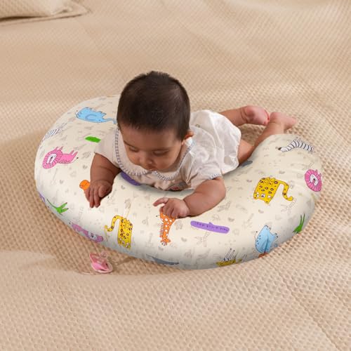 Image of x-vesolje Plus Size Nursing Pillow Wider Support, Breastfeeding Pillow with Adjustable Strap Fit All Body Type, Ergonomic Breast Feeding Pillow, Baby Feeding Pillow for Mom- Max Size /Zoo Yellow