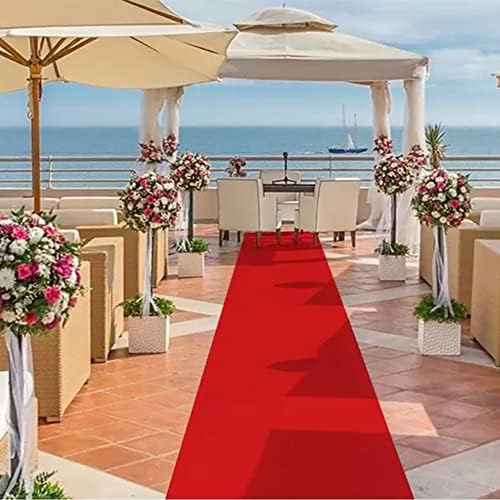 mosegor Red Carpet Runner 5.5 mm Thickness Red Aisle Runner Carpet Non-slip Event Carpet Aisle for Christmas Wedding Party Hallway Event Awards Evening Decoration 10 x 1 m