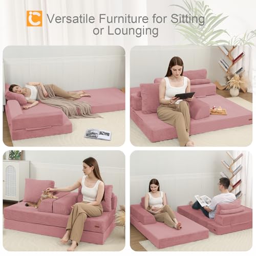 Image of COMAX Convertible Futon Sofa Bed, 59 inch Folding Boneless Loveseat Small Couch