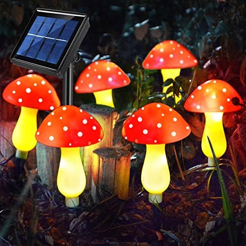 Illuminate Your Garden with These 5 Surprising Solar Mushroom Lights 2 Abkshine New Upgraded Waterproof Solar Mushroom Lights Outdoor Decor, 8 Modes for Garden Pathway Landscape Yard Easter Pathway Halloween Xmas Decorations, Set of 6 Red