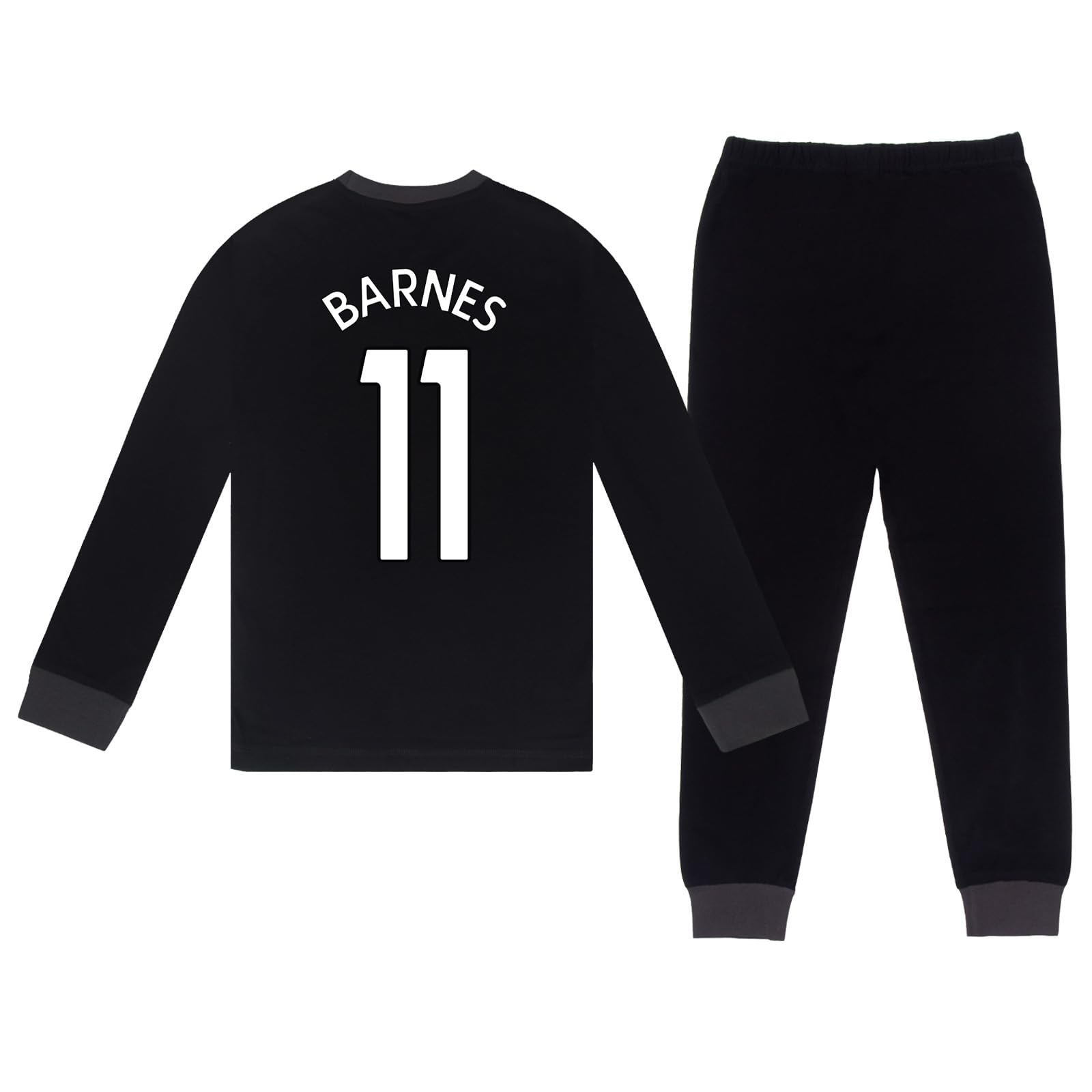 Newcastle United Boys Black Barnes Fc Barnes 11 Long Pyjamas Black 11-12 Years