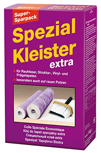 Baufan Extra Spezial-Kleister Super Sparpack 1kg I Kunstharzverstärkter Tapetenkleister mit hoher Klebkraft für Rauhfaser & schwere Tapeten