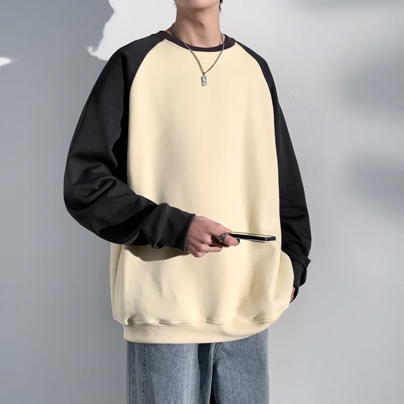 Sweat col rond hommes contre le froid coupe ample et confortable