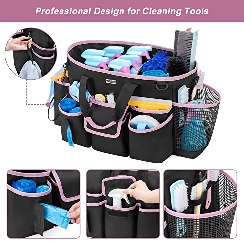 LoDird Cleaning Caddy Bag with 3 Compartments and Multifunctional Pockets - Image 2