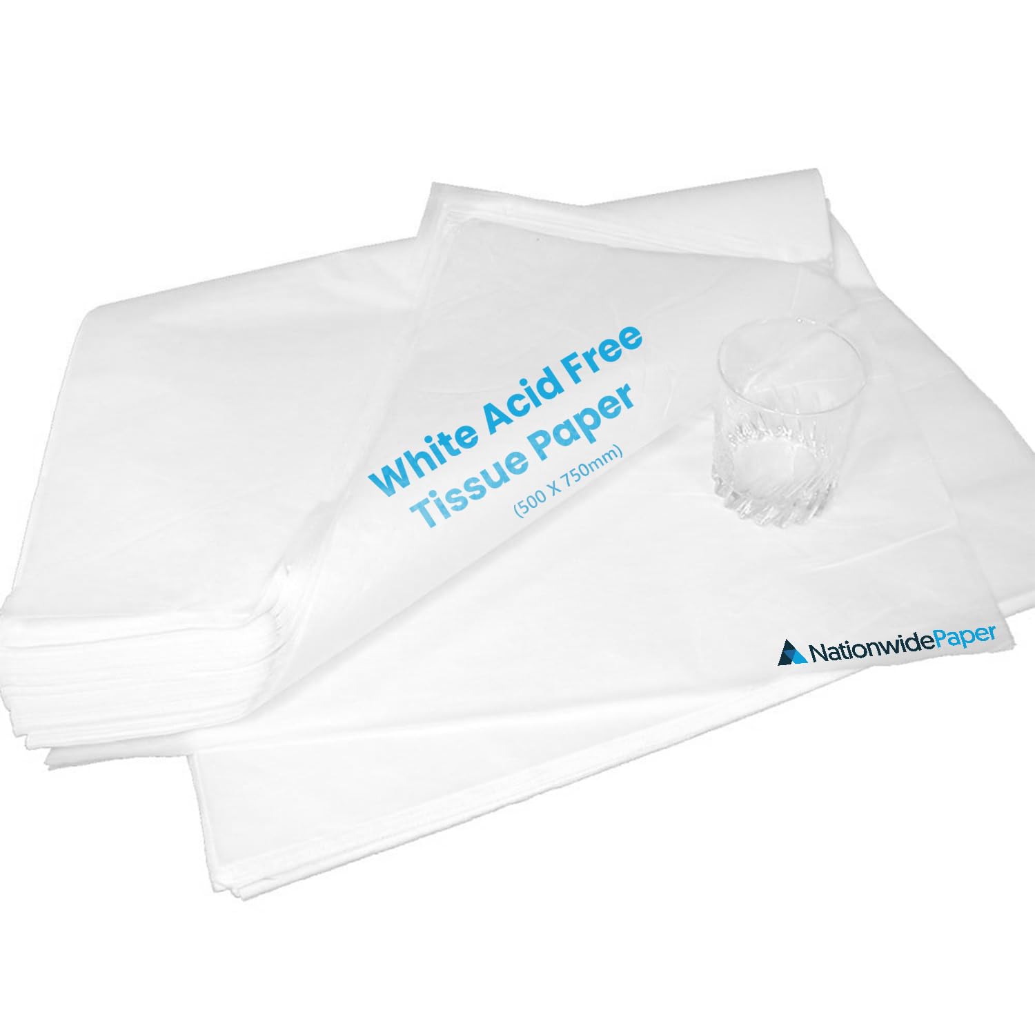 Nationwide Paper 500x750mm White Acid Free Tissue Paper Large Quality Wrapping Gift, Packaging, Arts & Craft, 500 Sheets