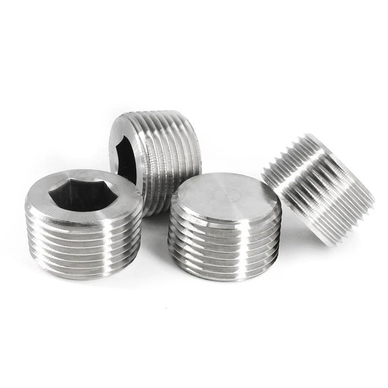 1PC* 304 Stainless Steel Hexagon Pipe Connector 1/16 1/8 1/4 3/8 1/2 3/4 1-2 BSPT/NPT Male Countersunk End Plug Pneumatic Fitting Plug (Size : DN25 (1), Style : BSPP (G))