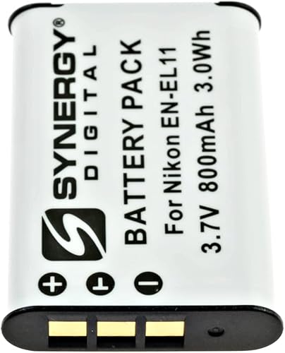 Vista 3 de SDENEL11 Batería recargable de iones de litio de ultra alta capacidad (3.7 V 800 mAh) Reemplazo para batería Nikon EN-EL11 para Nikon Coolpix S550