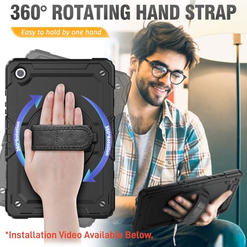 HXCASEAC Case for Samsung Galaxy Tab A9+ Plus / A11+ Plus 11 Inch, Protective with Screen Protector/Hand Strap/Pen Holder, Shockproof for Samsung A9 Plus Tablet Case SM-X210 SM-X218 SM-X230 - Black by HXCASEAC - Image 3
