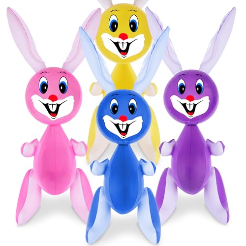 ArtCreativity 36' Inflatable Easter Bunny, Set of 4. Blow Up Easter Bunny for Indoor...
