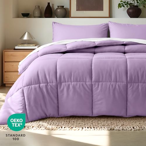Image of Bare Home Comforter Set - Full Size - Ultra-Soft - Goose Down Alternative - Premium 1800 Series - All Season Warmth (Full, Lavender)