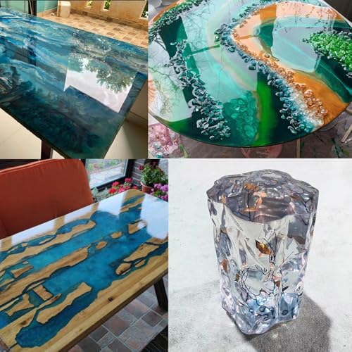 Image of Deep Pour Epoxy Resin Clear 1.5 Gallon 2-4 inch Depths for Table Bar Top Countertop Wood Art Craft, 2 Part Food Safe Self-Leveling Bubble Free Casting Resin Coating Resina Epoxica