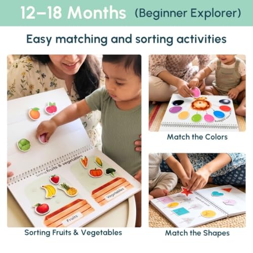 Image of Curious Cub Montessori Busy Book | Toddler Busy Binder for 2-5 Yrs | Activity Binder| Quiet Book| Educational Toys For 3 Year Old| Kids Learning Books 2-3Years| Velcro Books For 2 Yrs Old | Kids Gifts