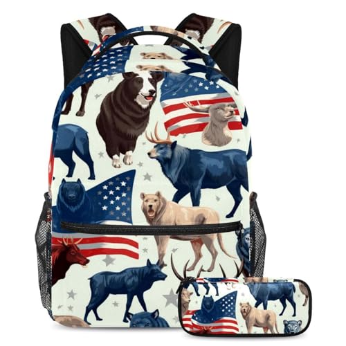 Sac à dos américain enfant pour l'école et les sorties avec trousse assortie multicolore