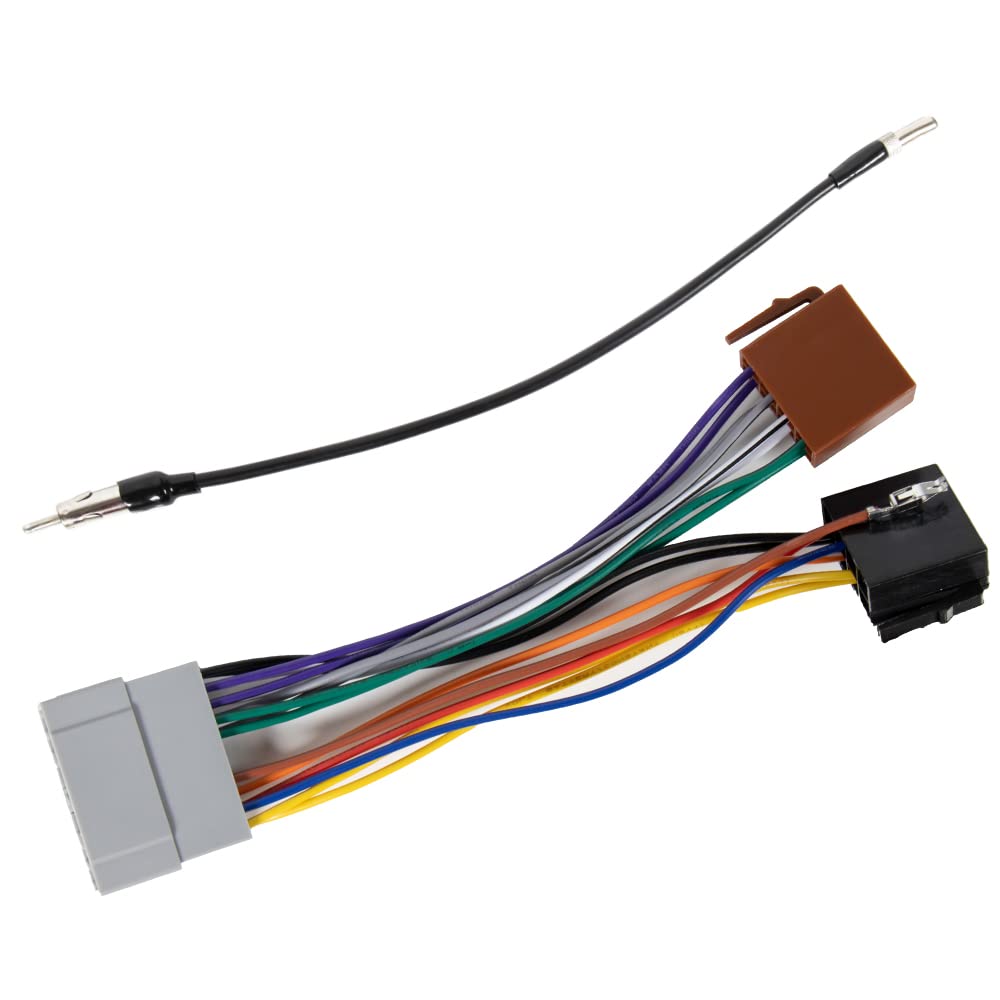 CRECLIFFCar Stereo Radio Wiring Harness Aftermarket Install Speaker Power Plug Connector w/ Antenna Adapter Fit for Chrysler Chevy Dodge Ford Jeep to Aftermarket Stereo Radio