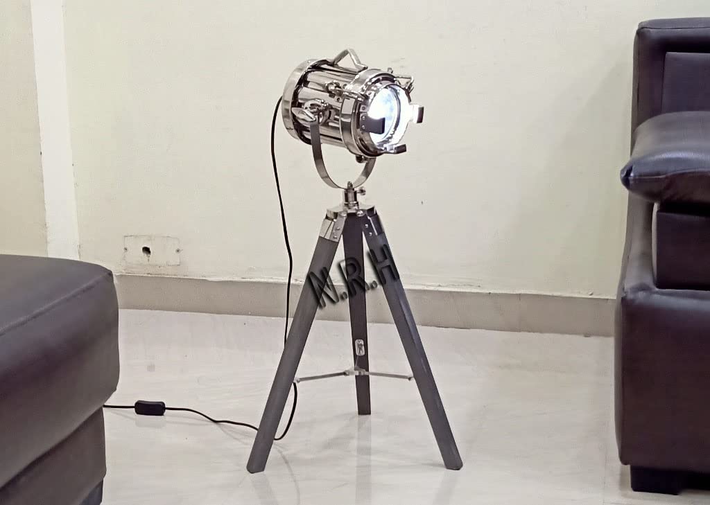 Nautical Replica Hub Vintage Tripod Table Lamp Steampunk Rustic Table Light- Vintage Farmhouse Desk Lamp for Bedroom,Office, Bedside Nightstand