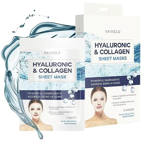 Skin 2.0 Hyaluronic Acid and Collagen Sheet Face Mask Cover