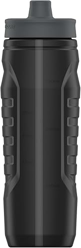 Miniatura 3 de Under Armour Sidline botella de agua de 32onzas, se puede apretar, tapa con válvula unidireccional, sin bisfenol A, para soportes de bicicletas,