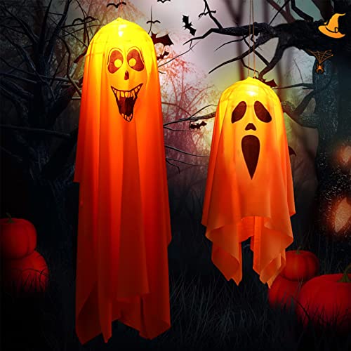 2 Stück Halloween Deko Garten Outdoor Geist Mit Led Lichtern, 90+45cm...