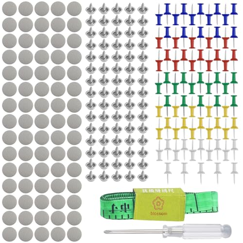 Baxcdyswe 65PCS Chinchetas Techo Coche, Botones Reparación Techo Coche con 65 Pasadores de Colores 1 Destornillador 1 Cinta Métrica, Coche Techo Para Todos Los Coches Fijos Universal Retenedor