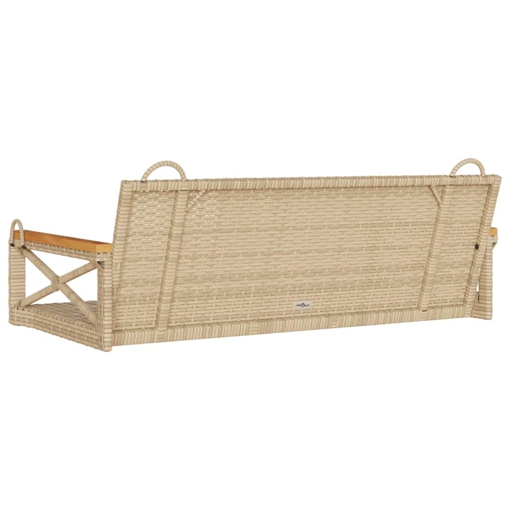 ShGaxin Banco Columpio de ratán sintético Beige 109x62x40 cm, Columpio Jardin Exterior, Balancin Jardin Exterior, Muebles Jardin Exterior, Balancin Balcon - 368154