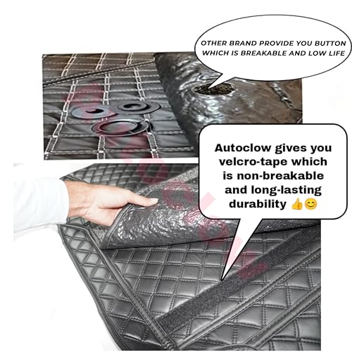 Image of Autoclow /Premium 7D Car Mat for Mahindra Scorpio N 6-Seater (Model:2022-2026)|| Luxury Leather Dual-Stitch 7D Car Floor Mat Full Set ||100% Waterproof ||Color: Black Stitch-Silver Grass (Design-1)