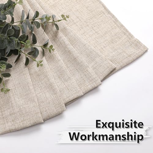 Tollpiz SDCHNATUR3024 Short Linen Tier Curtains Rod Pocket Semi Sheer Half Kitchen Curtain Burlap Light Filtering Thick Linen Drapes thumb #6
