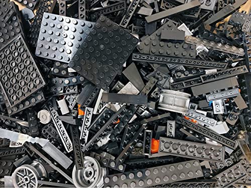 bunchy 0,75 Kilo Gemischte Bausteine in überwiegend Schwarz, ca. 1000 Klemmbausteine Kovolut
