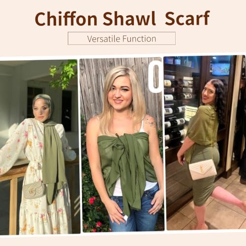 Chiffon Scarf Long Hijabs Soft Lightweight Shawls Breathable Solid Beach Sun-proof Coverup Wraps for Women 6