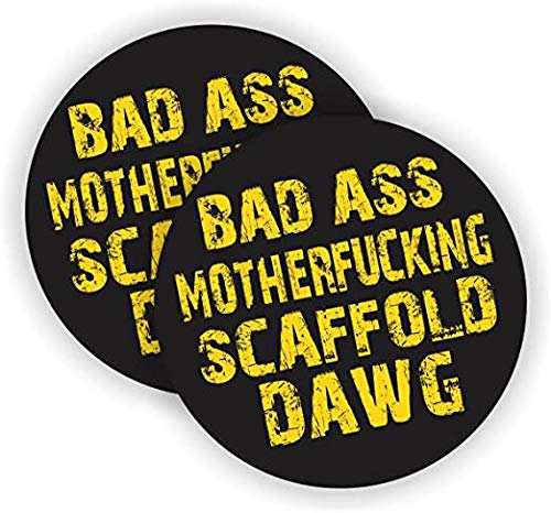 Bad Ass MotherF Scaffold Dawg Hard Hat Sticker | Helmet Decal | Label Lunch Tool Box Motorcycle Scaf Dog