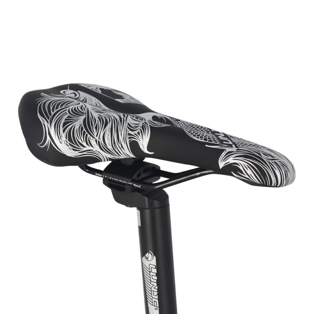 ALEFCO MTB Rennrad Sattel Bequemes Kissen mit Schiene Mountainbike Rennrad für Männer und Frauen Fahrradsitz Fahrradsattel Gepolstert Weiches Kissen Atmungsaktiv für MTB Rennrad Mountainbike (Schwarz) Sport & Freizeit