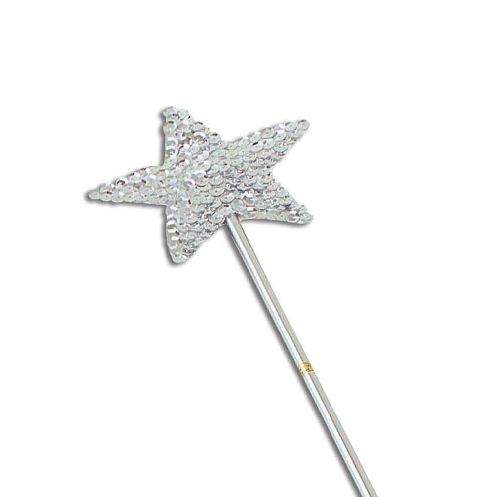 Enchanting Silver Sequin Star Wand (Pack of 1) - Perfect Accessory for Costume Parties, Cosplays, Fashion Shoots, & Events