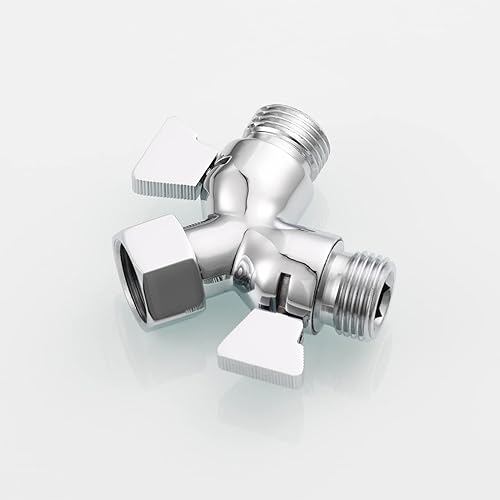 Miniatura 8 de Divisor de ducha de latón de 2 vías desviador de brazo de ducha con válvula de cierre G 12 para cabezal de ducha cromado, DSF017