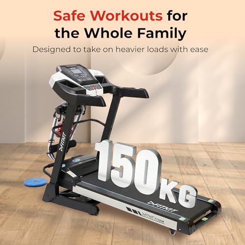 Image of Fitkit by Cult FT200M BLDC 6.5HP Peak Treadmill (Max Weight: 150Kg, Auto Incline, Max Speed 16km /hr with Massager) for Home Gym Fitness with 1 Year Warranty
