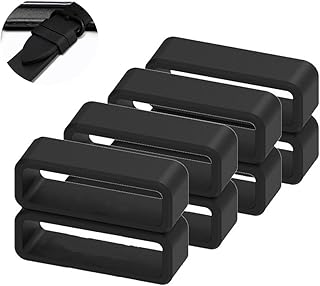 8PCS Watch Band Strap Loops Black Silicone Watch Strap Keeper Watch Strap Retaining Hoop Watch Holder Keeper Retainer Size 12mm 14mm 16mm 18mm 20mm 22mm 24mm 26mm