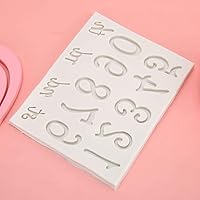 Vista 6 de Alfabeto de silicona número 0-9 3D en relieve Fondant Chocolate Mold Alfabetos Letra Pastel Hornear DIY Silicona Cumpleaños Pastel Decoración Arte