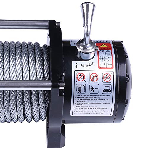 Ocpty 116565-5209-1142156813 12V 12000Lb Electric Winch Towing Trailer Steel Cable Off Road thumb #6