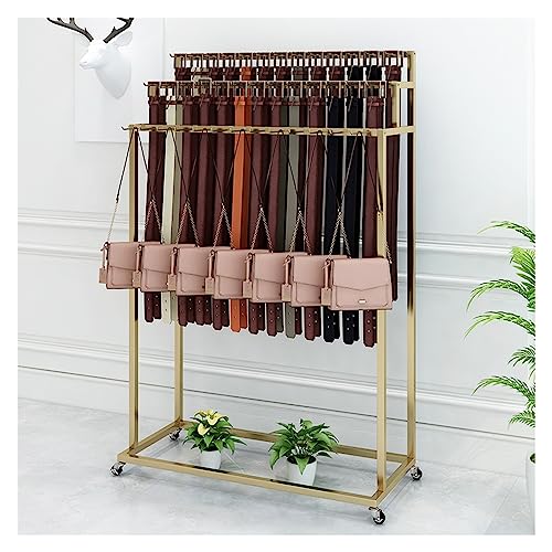 Soporte de pie para cinturones y bolsas, color dorado, 80 x 40 x 150 cm