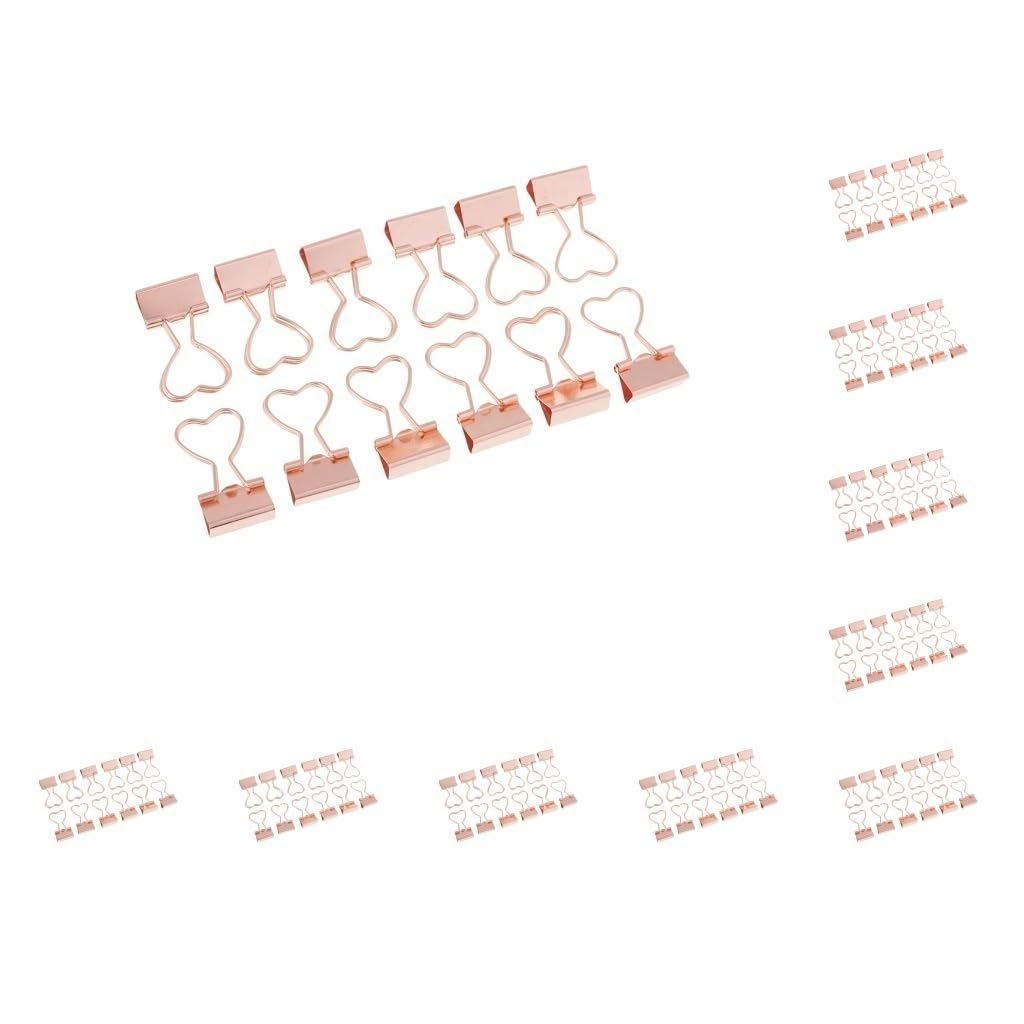 10 Set 12 Stück Metall Foldback Binder Clips Schule Büro Büroklammern Rose Gold