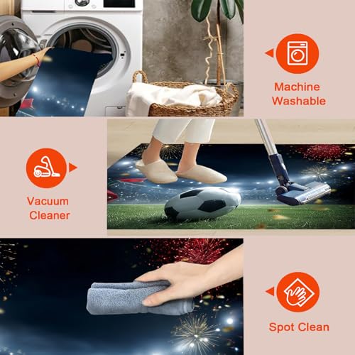 Tapis de football lavable et antidérapant aspect gazon de stade - 5